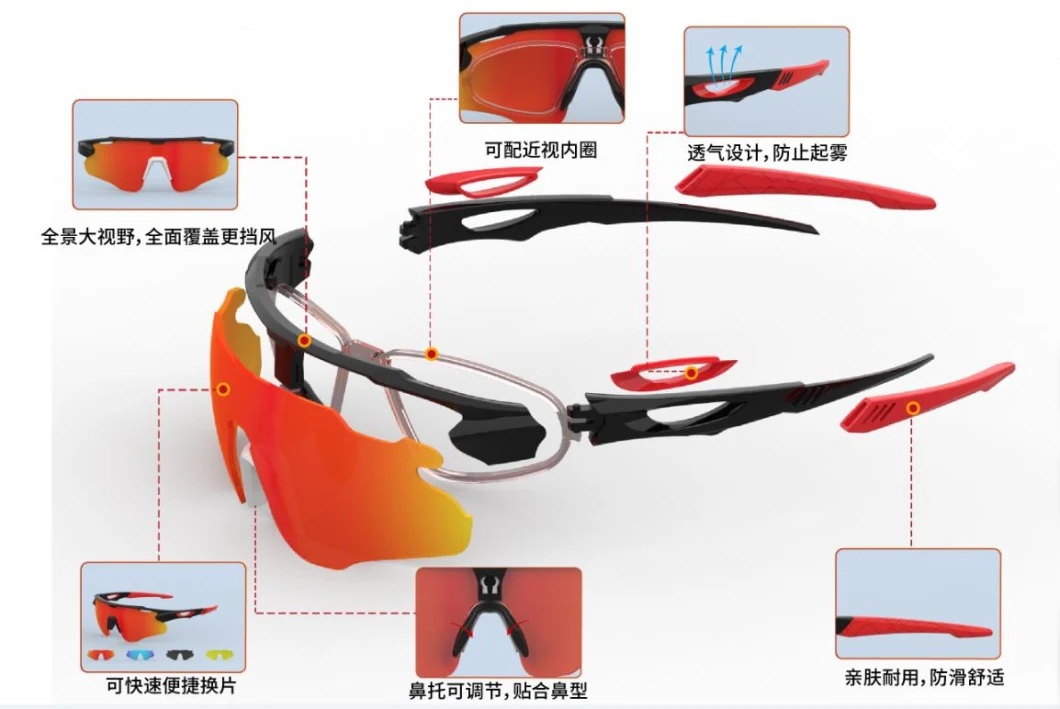 UV400 Bike Bicycle Cycling Sunglasses Eyewear Custom PC Lens Sports Eyewear Sunglasses