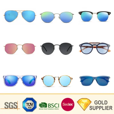 China Comercio al por mayor Logotipo personalizado Estilo de moda barato Ojos de gato Deportivo Retro Marco de metal de plástico de madera Ray Band Gafas de sol con lentes polarizadas para regalo de promoción