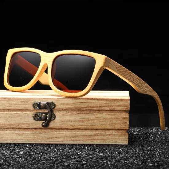 Gafas de sol de bambú de madera polarizadas para mujeres y hombres, lentes de protección UV de gafas de diseño